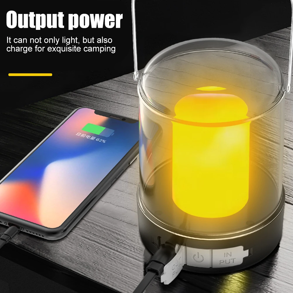 

Waterproof Camping Lantern 3 Lighting Modes Rechargeable Outdoor Camping Light for Hiking Emergencies Garden Accessories
