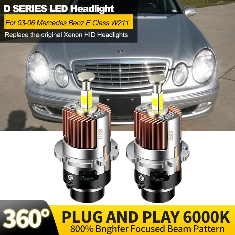 Ксеноновые лампы для фар Mercedes-Benz E Class W211 E240 2003-2006 гг. Canbus 6000 лм К 2 шт.