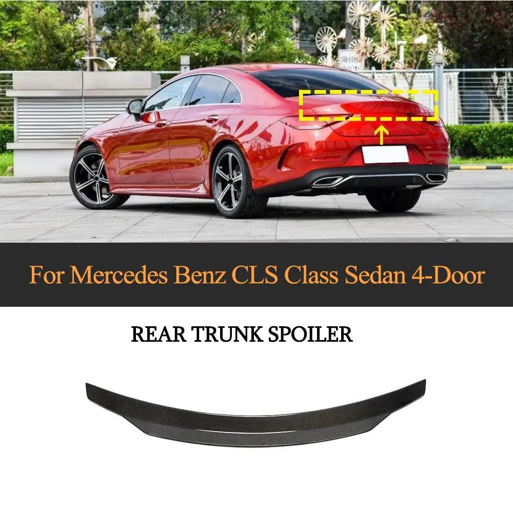 

Rear Spoiler For Mercedes-Benz CLS Class Standard Sport CLS63 AMG 4 Door 2018-2020 Rear Trunk Boot Lip Spoiler Wing Carbon Fiber