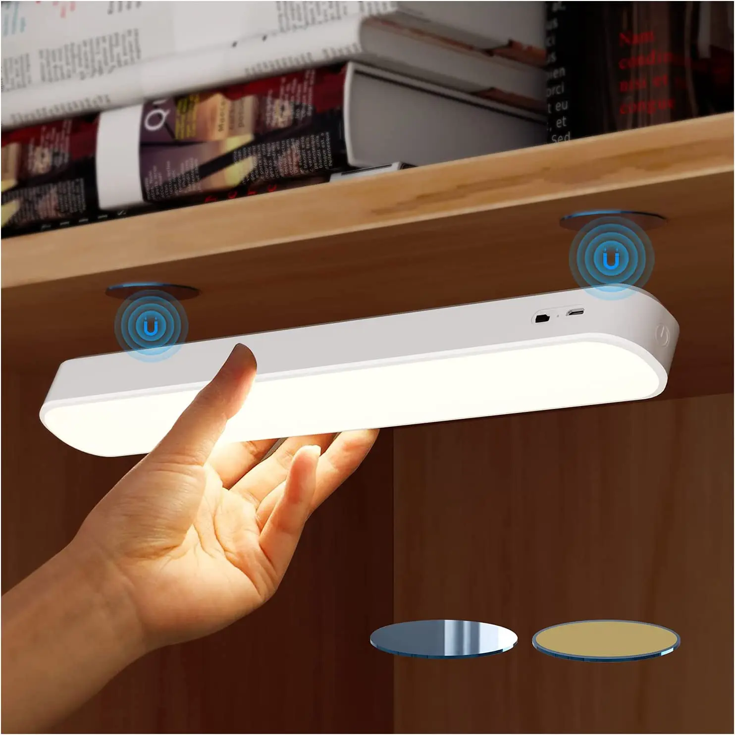 

LED Motion Sensor Night Light Wireless USB Rechargeable Magnetic Night Lamp for Closet Cabinet Kitchen Wardrobe Cupboard Lamps