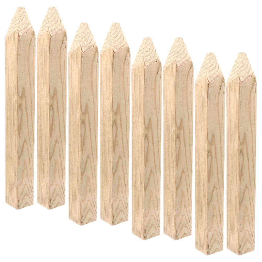 

8pcs Wood Garden Fence Practical Wooden Posts Multi-purpose Wooden Stakes