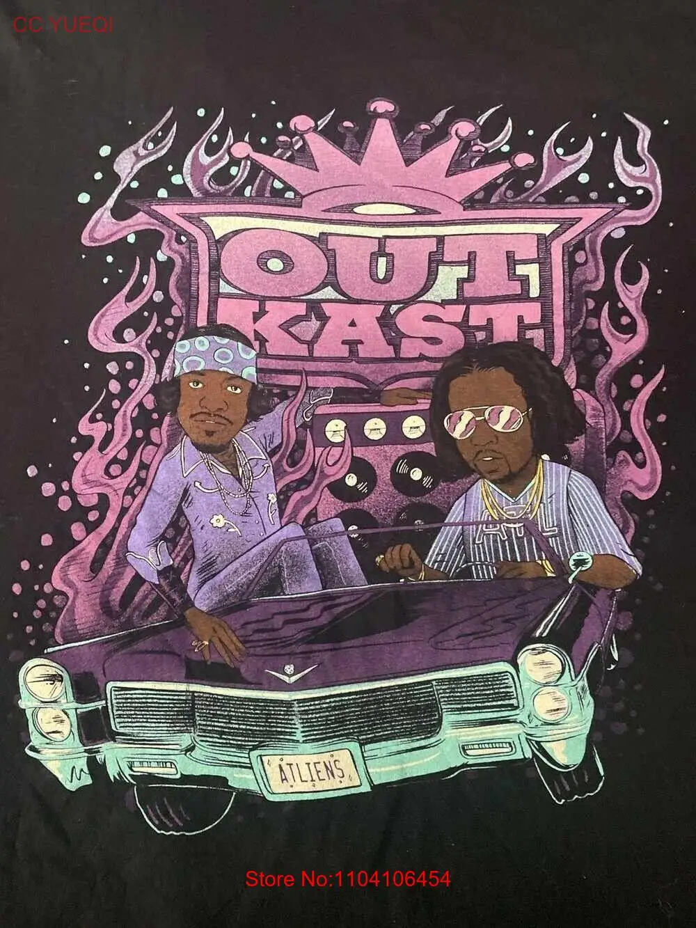 Черная мужская футболка OutKast Lowriders ATLiens с рисунком все размеры ZL578