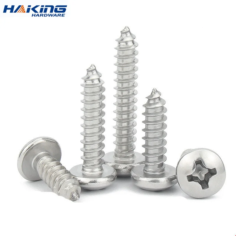 

100pcs/lot Phillips Self Tapping Screws Cross Recessed Round Head Nickel Plated Carbon Steel M1, M1.4 M1.7 M2.3 M2.6 M3.5 M5