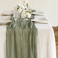 90x180cm dinning table decoration rust table runner wedding party decoration gauze dusty table cloth christmas table runners