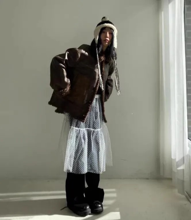 Юбка женская кружевная трапециевидная с поясом на резинке