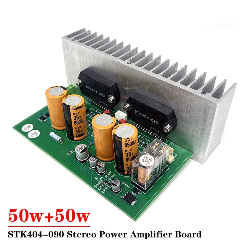 

50w*2 STK404-090 2-channel Stereo Amplifier Board High Power Sound Warm AC Dual 22-35v HIFI Audio Amplifier Board