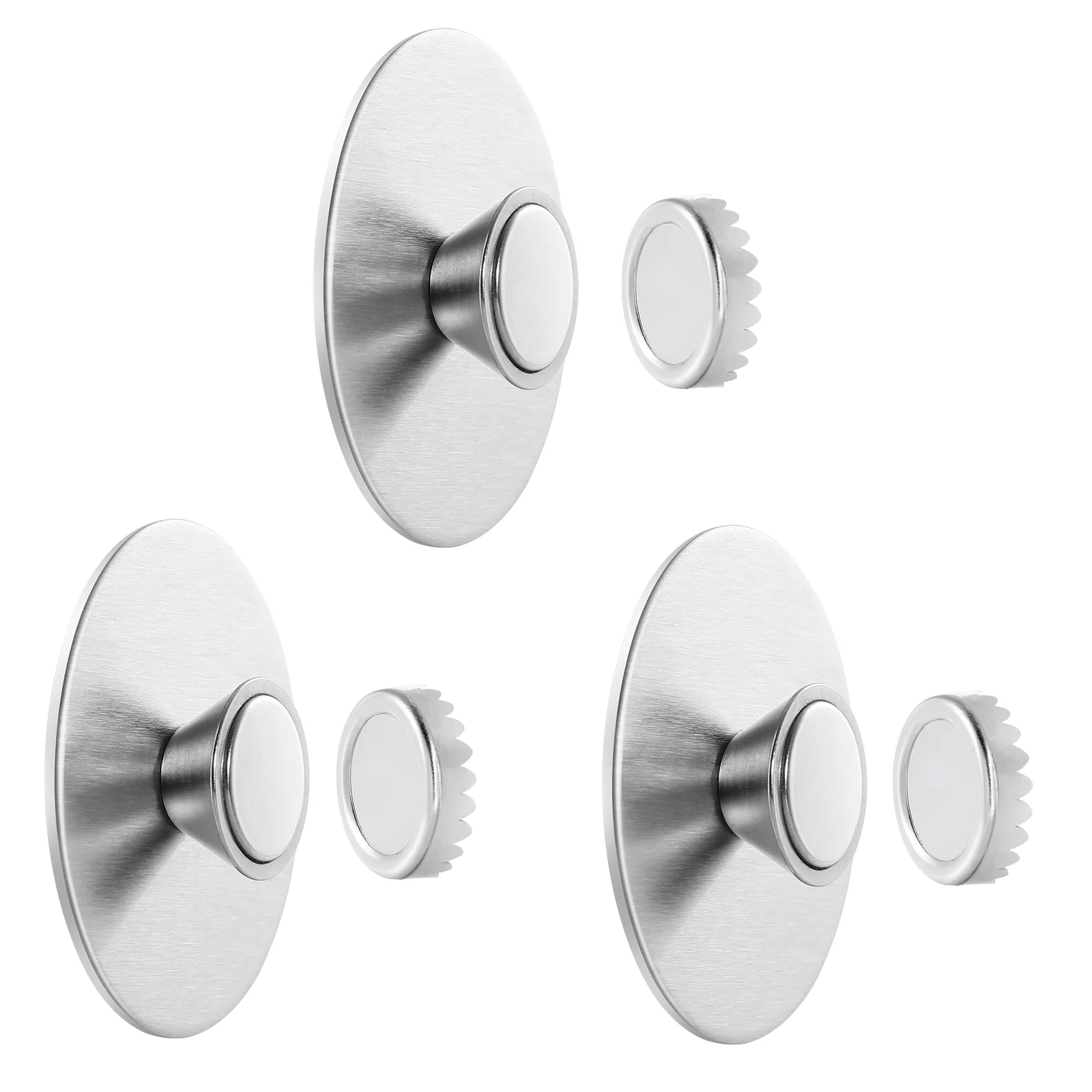 

3pcs Stainless Steel Holders, Magnetic Holder Punch Free Suction Rack Adhesion Wall Mounted Hanging Holders for Bathroom