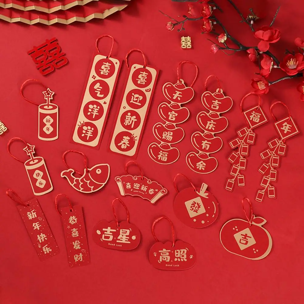 

1 Set Small Card Pendants Good-looking Thick Chinese Style for Bonsai New Year Pendants Hanging Pendants