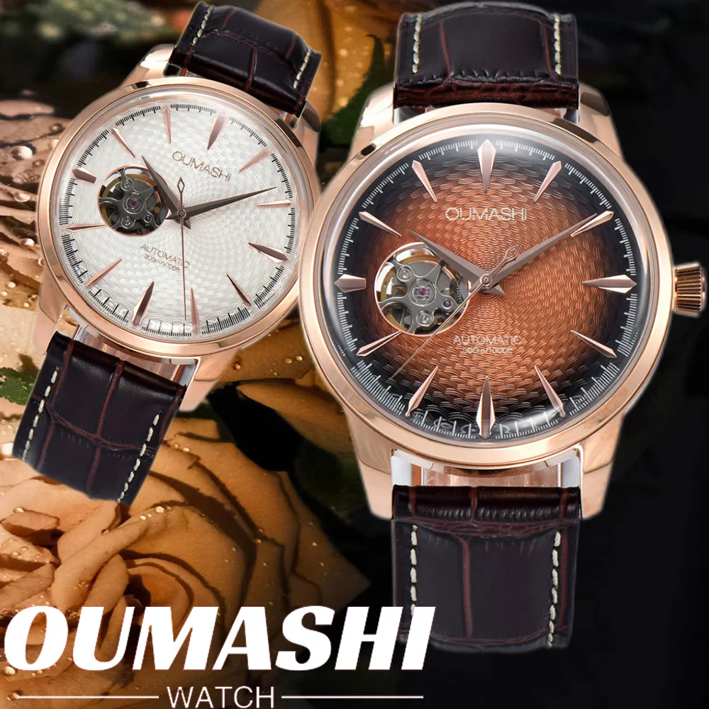 Роскошные мужские механические часы 40 мм, коктейльные часы из розового ...