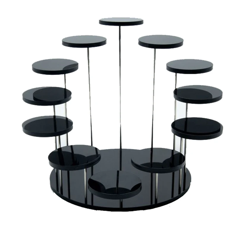 

Transparent Acrylic Ring Jewelry Earrings Display Stand Multi-Layer Fashion Round Display Rack Holder Pendant Gemstone Showcase
