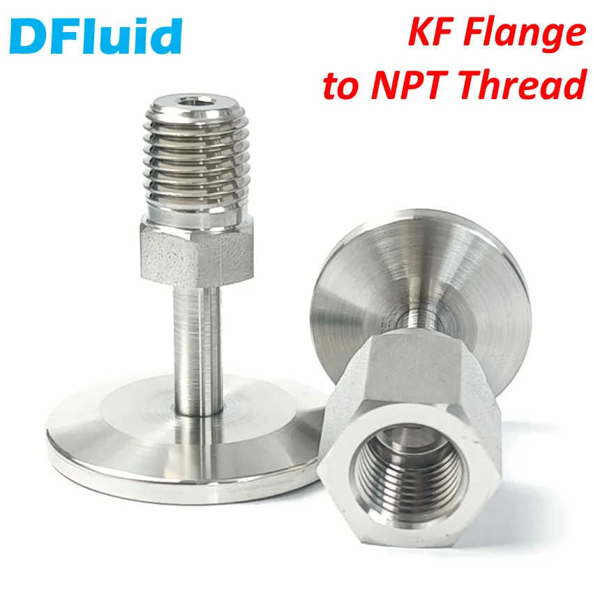 KF Flange to Male NPT Female NPT Thread Fitting KF16 KF25 KF40 KF50 1/8 1/4 3/8 1/2 inch Stainless Steel 316 replace Swagelok