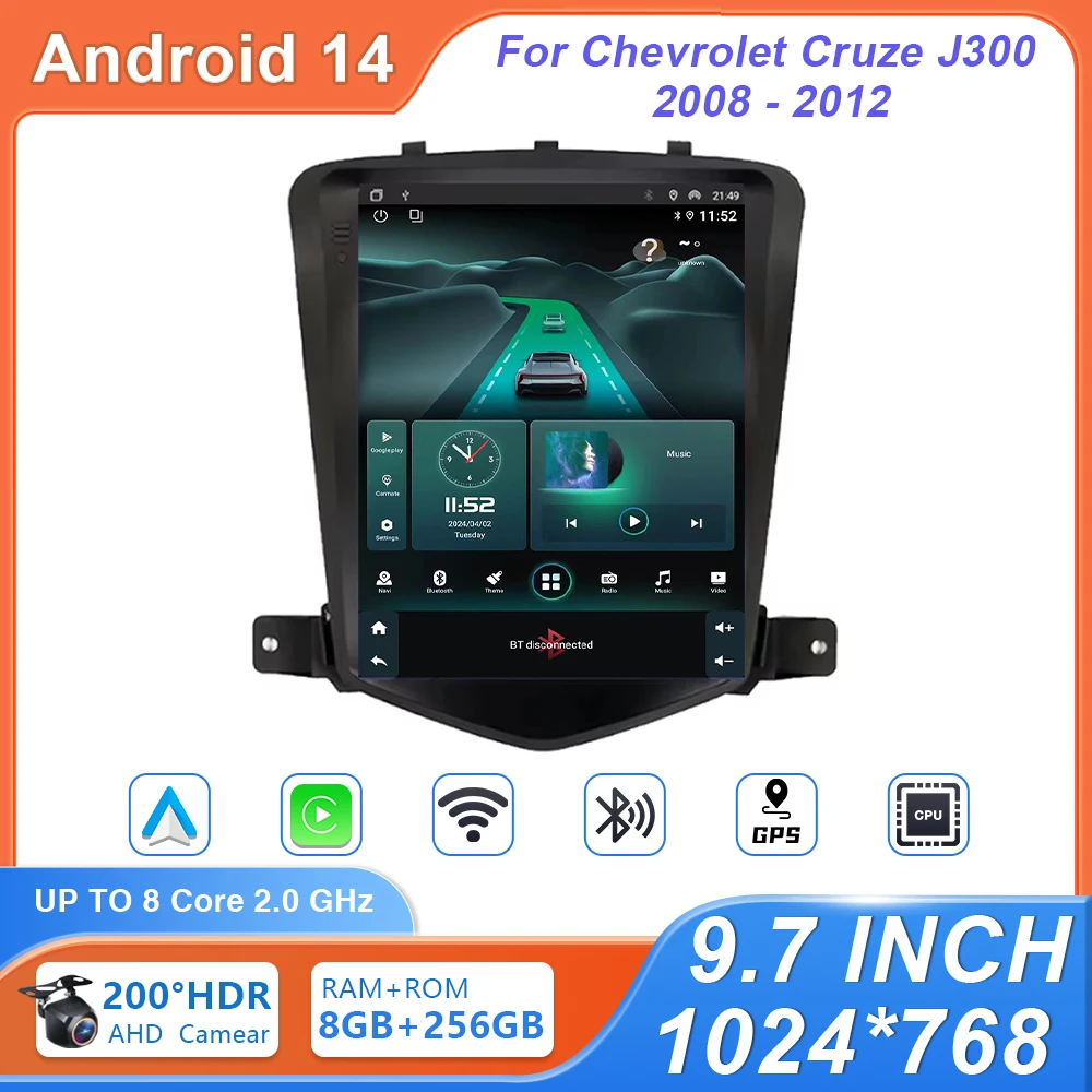 Автомобильная стереосистема Android для Chevrolet Cruze J300 2008-2012 Мультимедийный плеер GPS DSP