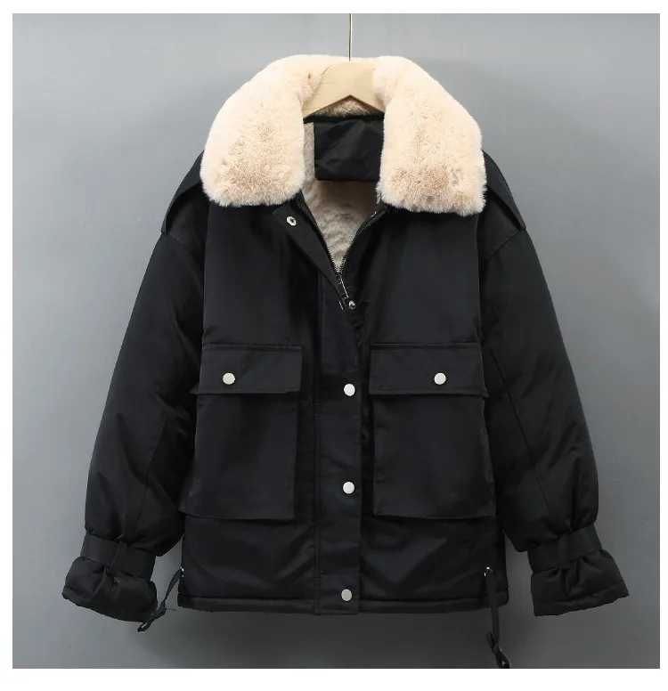 2023 women's casual winter fur white duck down coat casual loose ladies parker short jacket ladies warm loose snow jacket women