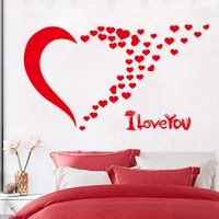 valentines day red hearts sticker diy window bedroom study living room background decoration scene wall static stickers 3045cm