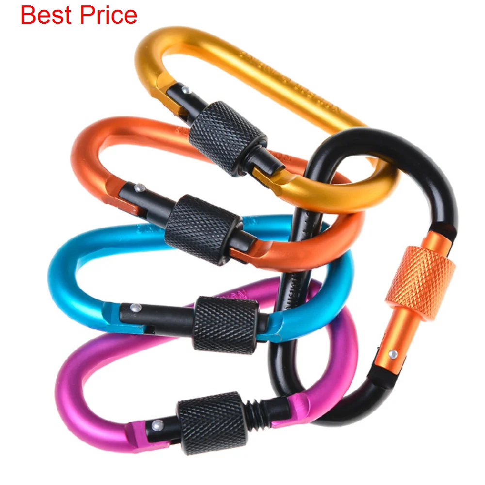 

50Pcs Thickened 8cm Lock D-type Quick Hanging Nut Buckle Aluminum Alloy Backpack Buckle Mountaineering Buckle