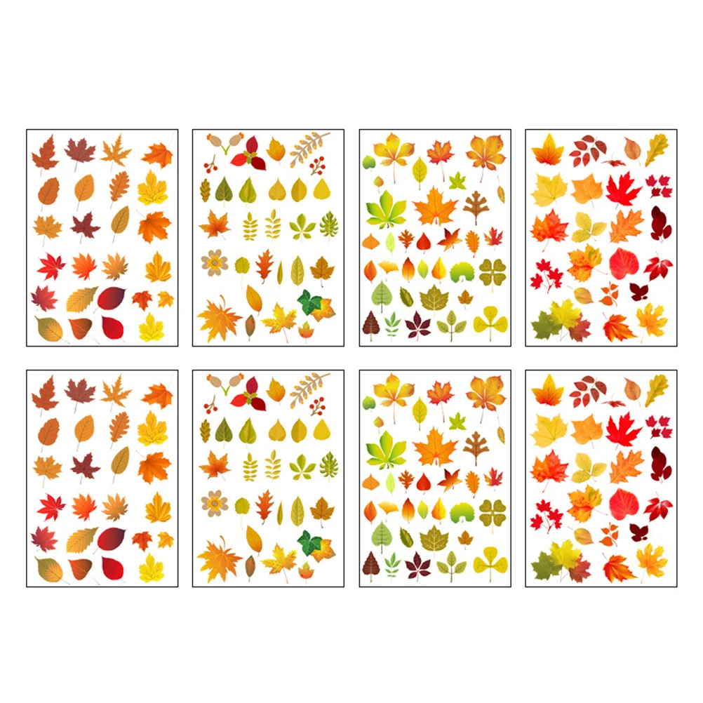 

Sticker Window Thanksgiving Harvest Fridge Clings Autumn Decoration Decal Decorative Fall Holiday Maple Stickers Door Car Leaf