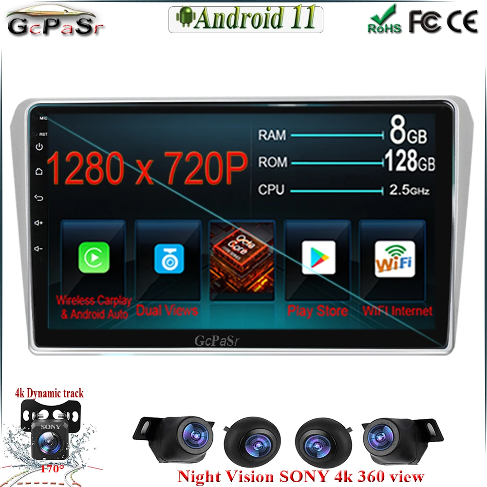 

Автомагнитола 9 дюймов, Android 11 Carplay для Toyota Avensis 2002-2008, автомобильное радио, мультимедийный видеоплеер, GPS-навигация, стерео монитор