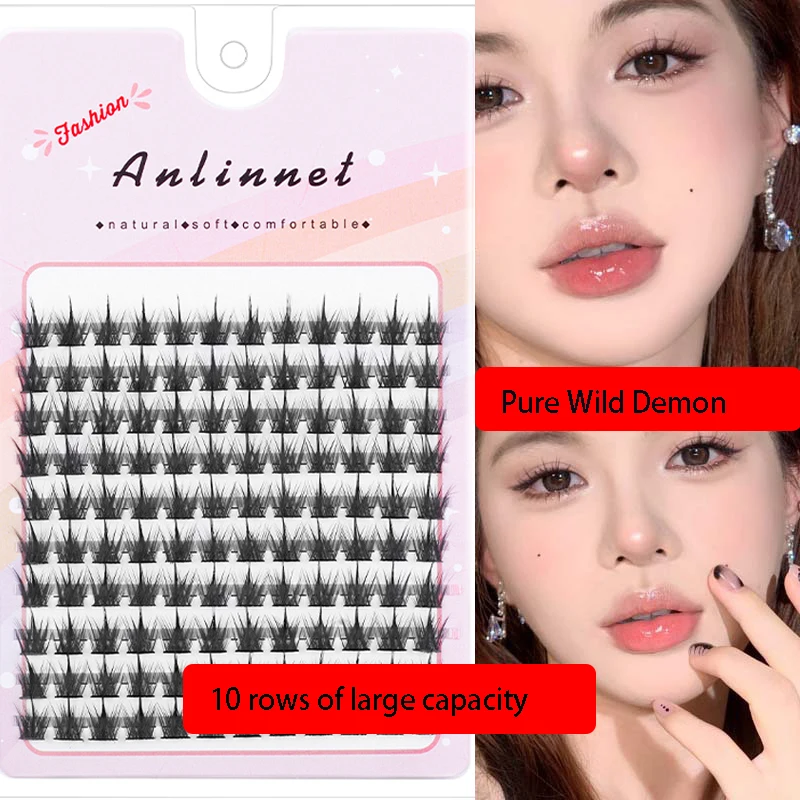 

10 rows of pure wild little devil fake eyelash segmented eyelash group DIY Korean cosmetics easy to operate eyelash products