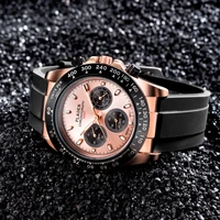 pladen new watch for men luxury rubber strap chronograph sport wristwatch business luminous dive male clock dropshipping 2022