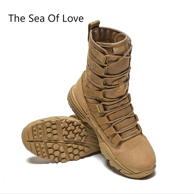 2022 new Men Army Boots Hiking Sport Shoes Ankle Sneakers Outdoor Men's Military Desert Waterproof Work Safety | Спорт и