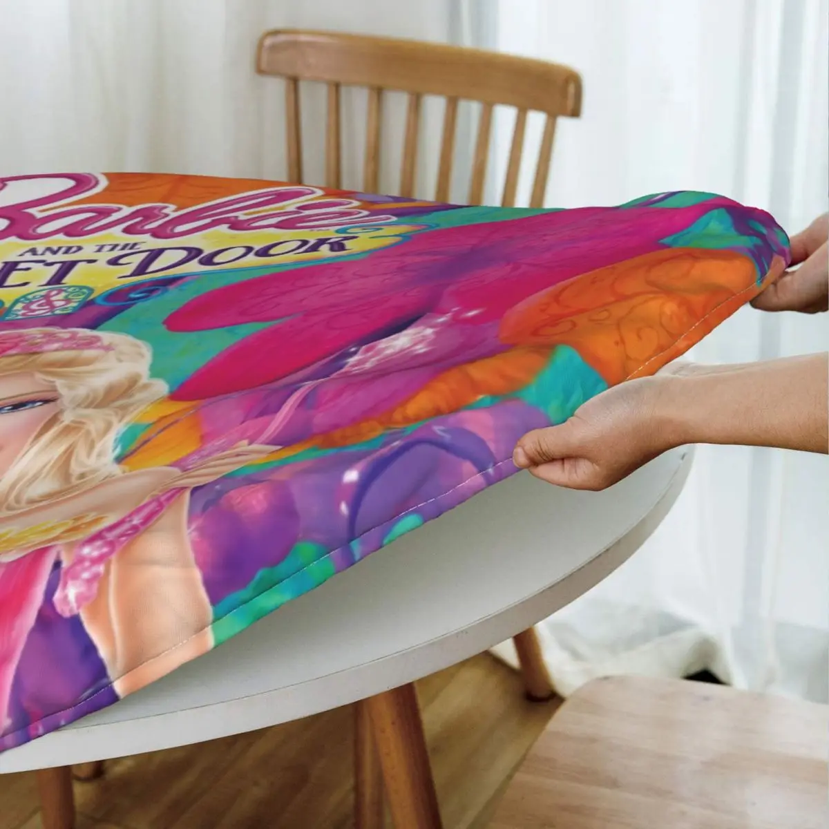 Очаровательная школьная скатерть Disney для Барби круглая эластичная