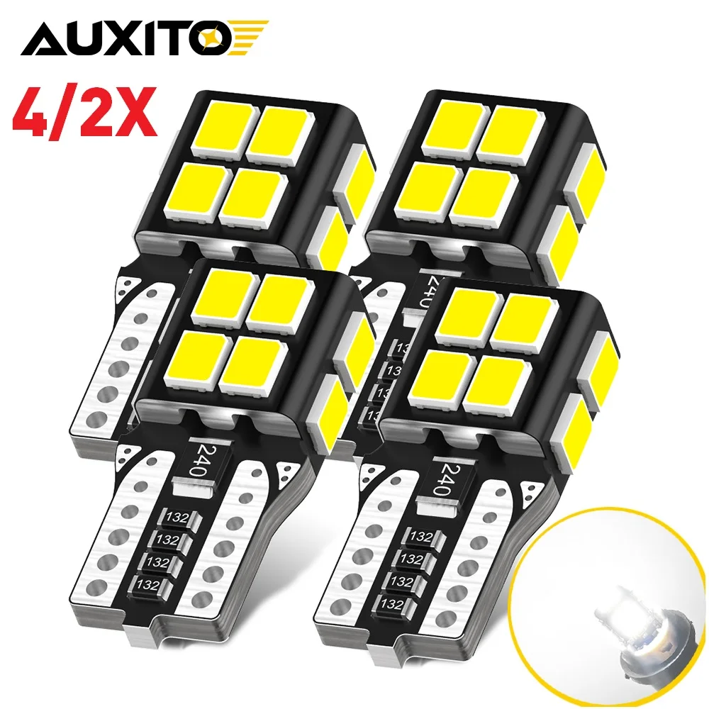 

4/2 шт., светодиодные лампы AUXITO W5W T10 Canbus 194 168 5W5