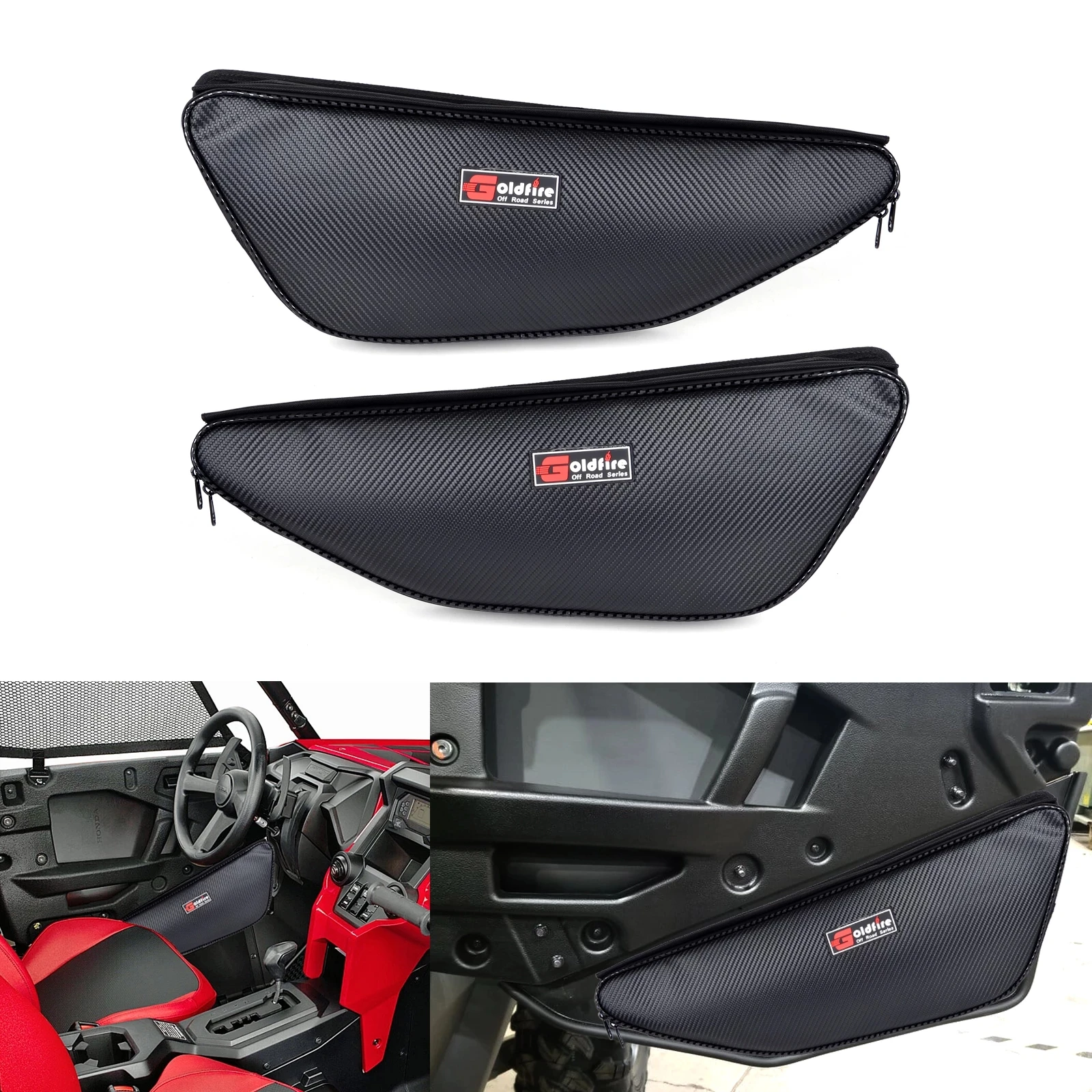 1 Pair Waterproof Carbon Fiber UTV Accessories Talon Storage Door Bags Organizers for Honda Talon 1000R 1000X 1000X-4 2019-2021