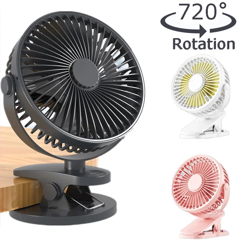 

Mini Cooling Fan Portable Desktop Clip USB Charging Cool Fans 360 Degrees 3-speed Mute with Strong Wind for Home Bedroom Summer