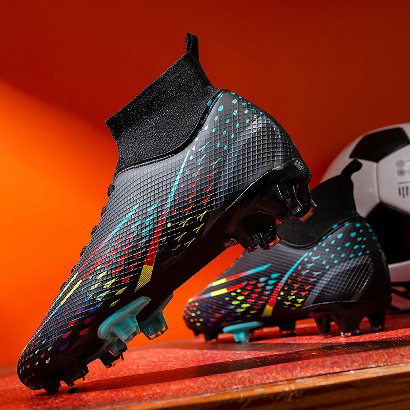 Men's Cuff Football Boots Football Shoes Boy's Adult Professional Football Shoes TF/FG Outdoor Training Football Shoes 35-45