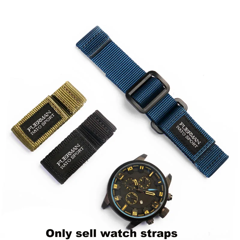 

hot top Nylon watch strap For Rolex Seiko no 5 Army green blue leisure outdoor waterproof sport watchband 20mm 22mm 24mm Wrist