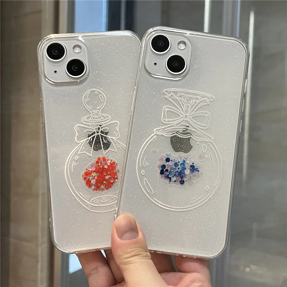 Чехол для телефона с минималистичной линией и блестками в виде бутылки Huawei Honor 10