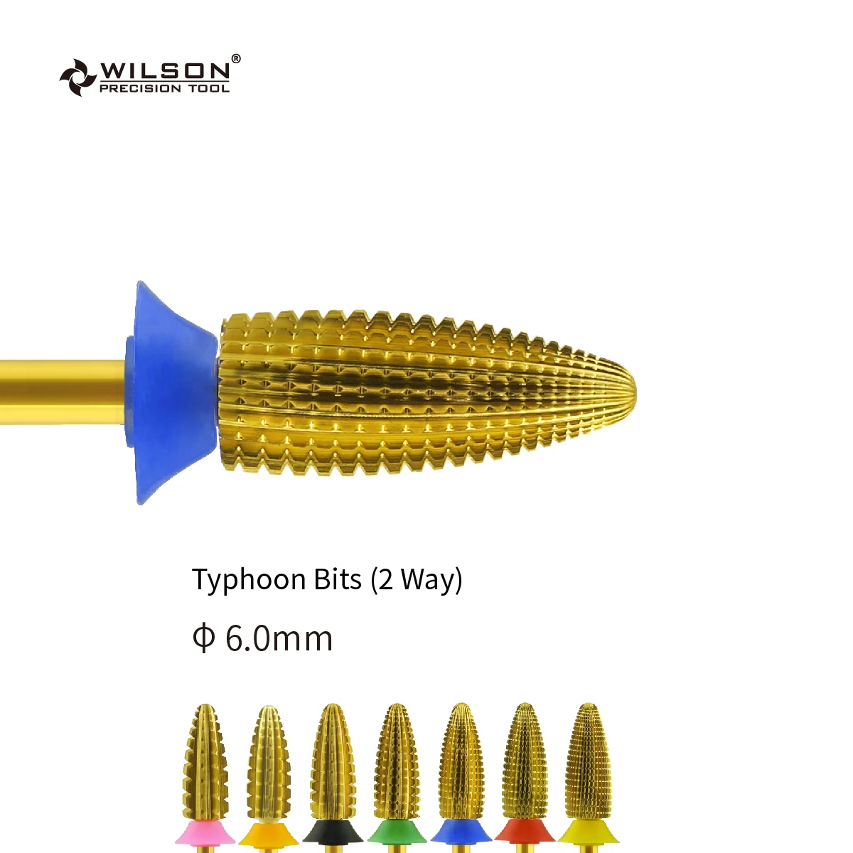 

Typhoon Bits(Fastest Remove Acrylics&Gels)-TiN coating Two directional(for All Hand use)-WILSON Carbide Nail Drill Bit