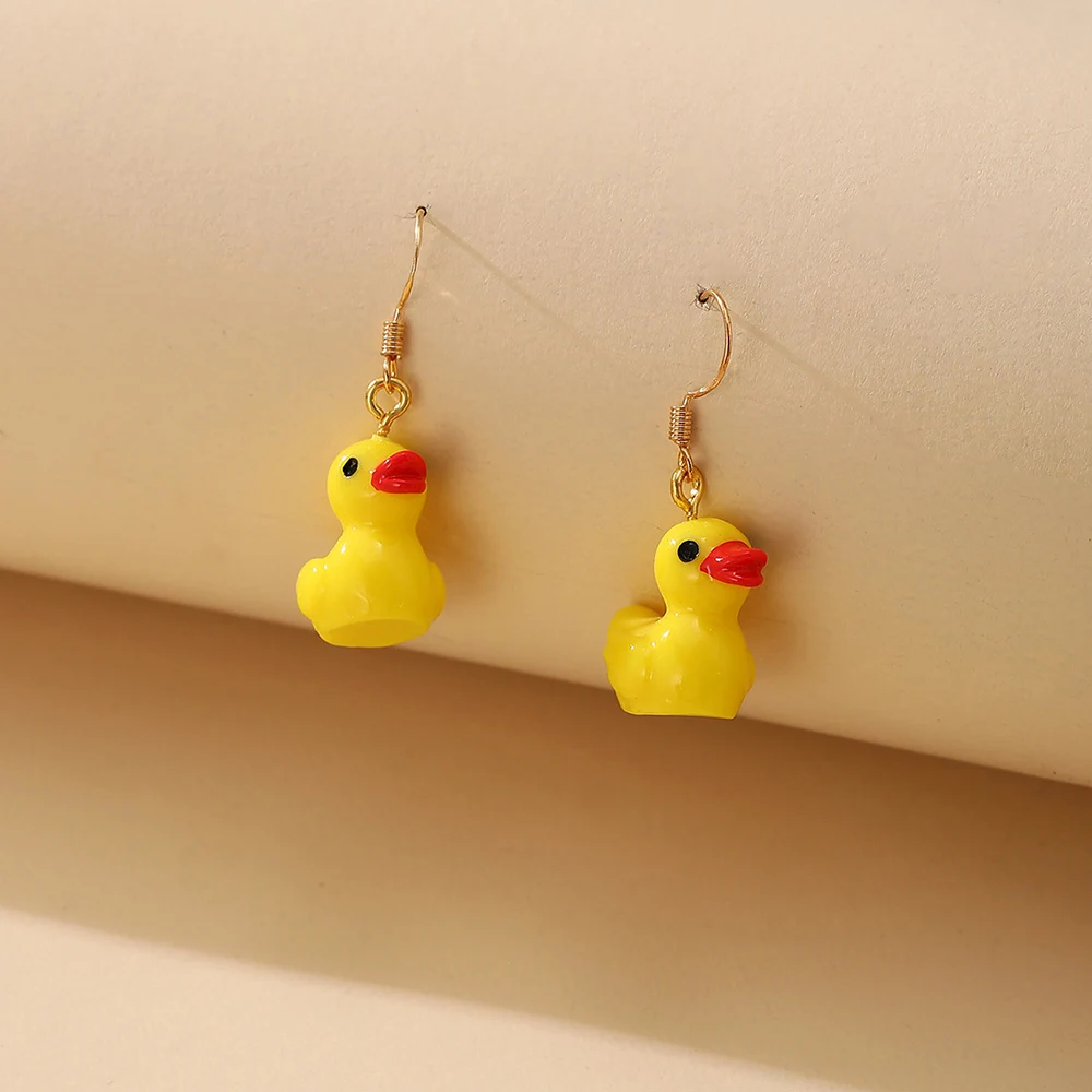 

Korean Temperament Earrings Little Yellow Duck Earings for Women Exquisite Silica Gel Dangle Earring Fashion Jewelry Accessories