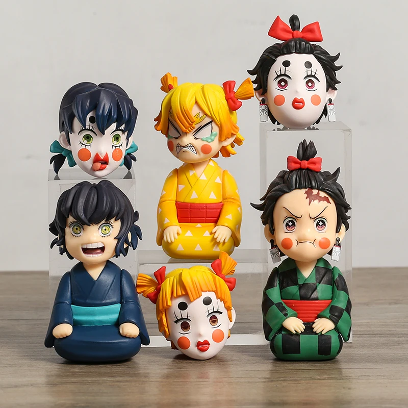 

Demon Slayer Kamado Tanjirou Zenitsu Agatsuma Hashibira Inosuke Art Doll Collectible PVC Model Action Figure Toy