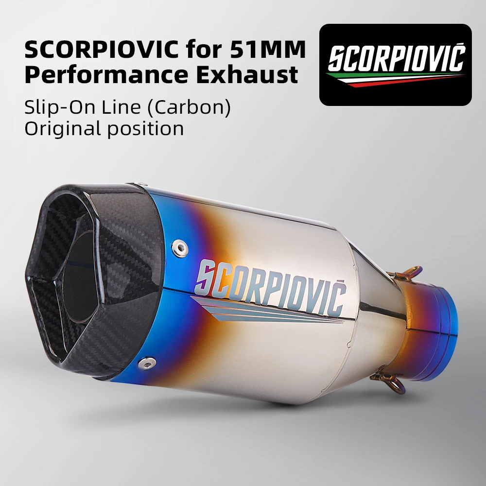 

Universal 51MM Motorcycle Exhaust Pipe Muffler Escape Laser Logo FOR er6n sv650 Z800 R1 cb650f cb1000r