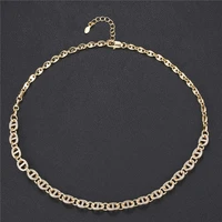 9mm hip hop cubic zircon coffee bean chains necklaces pig nose punk necklace charm choker jewelry
