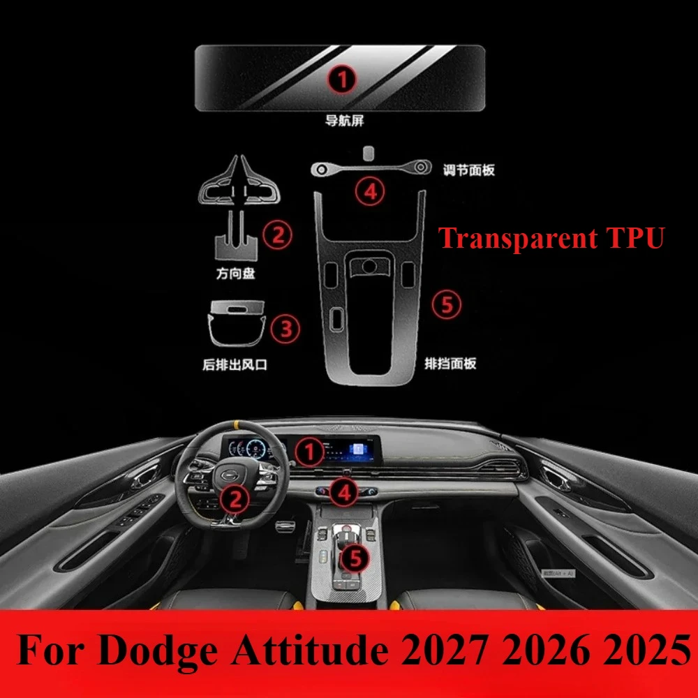 Фото Матовая защитная пленка из ТПУ для Dodge Attitude 2027 2026 2025: для ЖК-дисплея, GPS-навигации, панели приборов, центральной консоли, автомобильные аксессуары №3