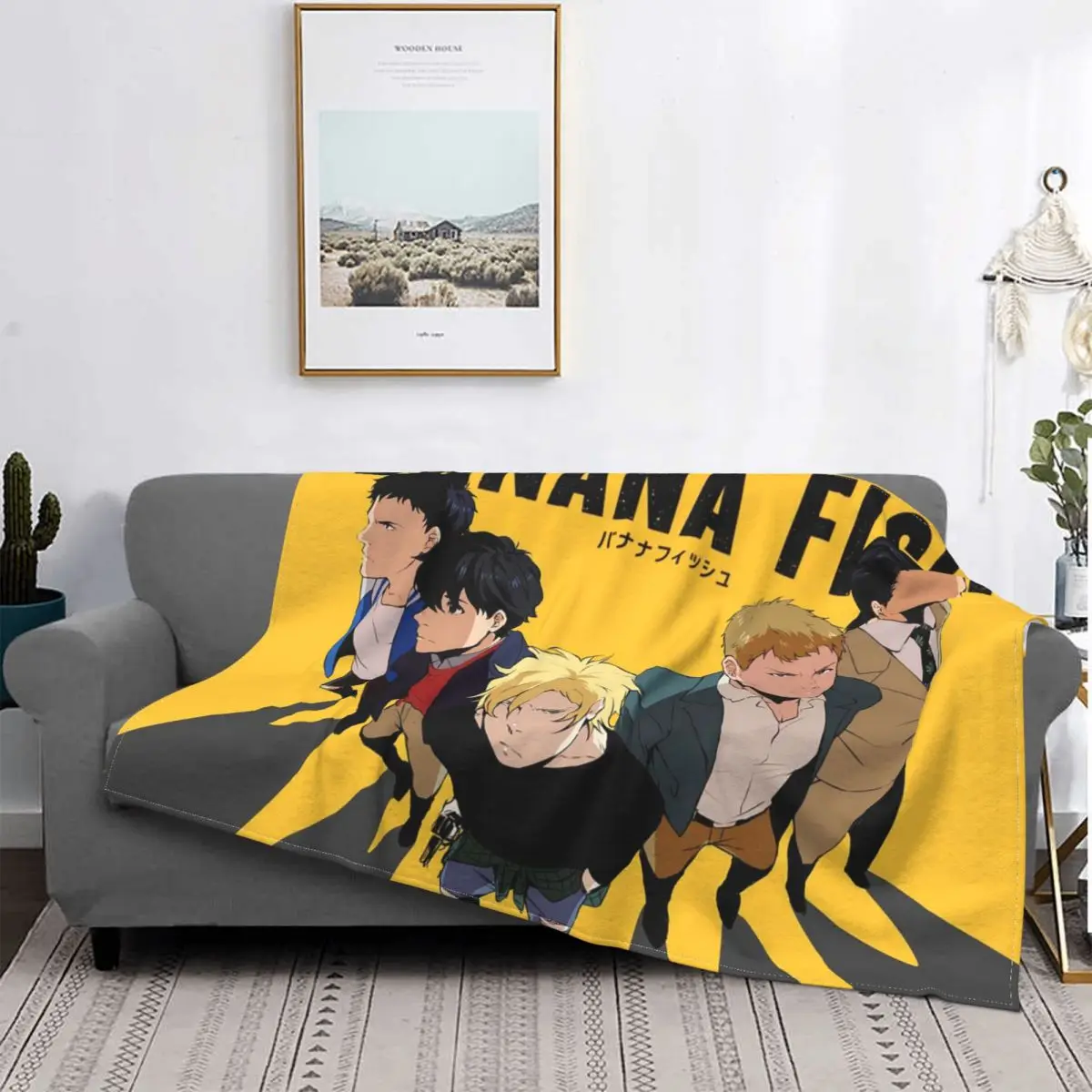 

Banana Fish Anime Blanket Cover Ash Lynx Eiji Shorter Wong Flannel Throw Blankets Home Couch Portable Soft Warm Bedspread
