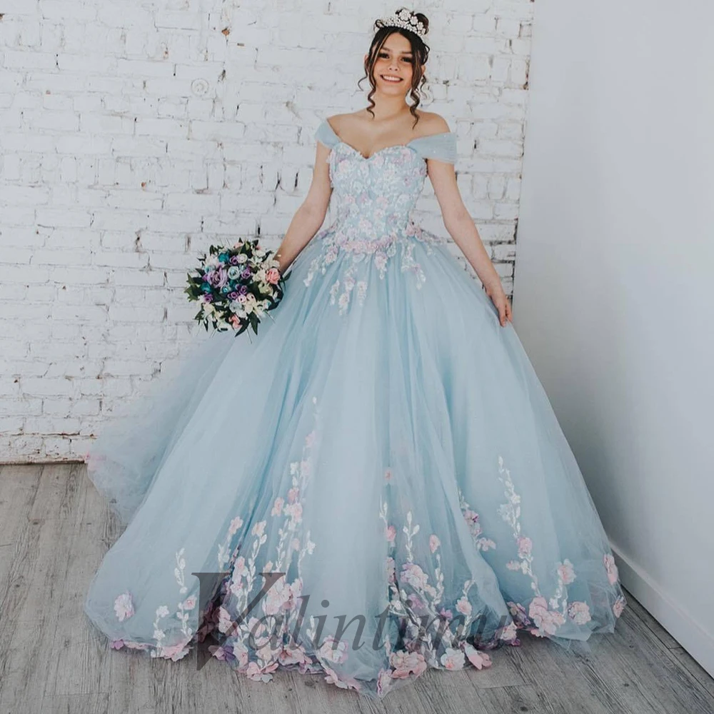 

Valintimu Trendy Quinceanera Ball Gowns Princess Prom Dress Appliques Lace Up Tulle Made To Order Robes De Soirée Drop Shipping