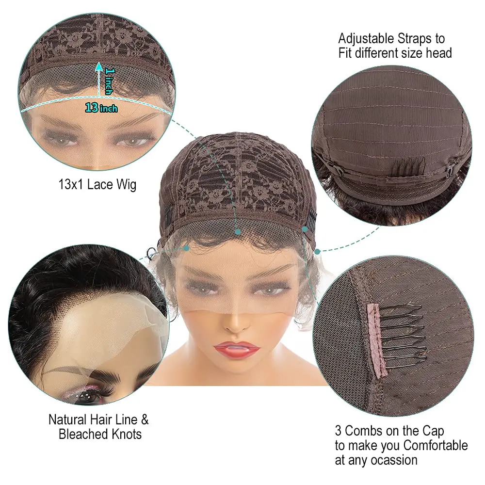 Парик из натуральных волос с коротким вырезом Фаллоу 100% бразильские парики -