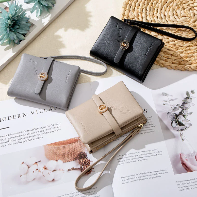 

Женский кошелек, новый и вместительный Многофункциональный короткий кошелек с простой пряжкой