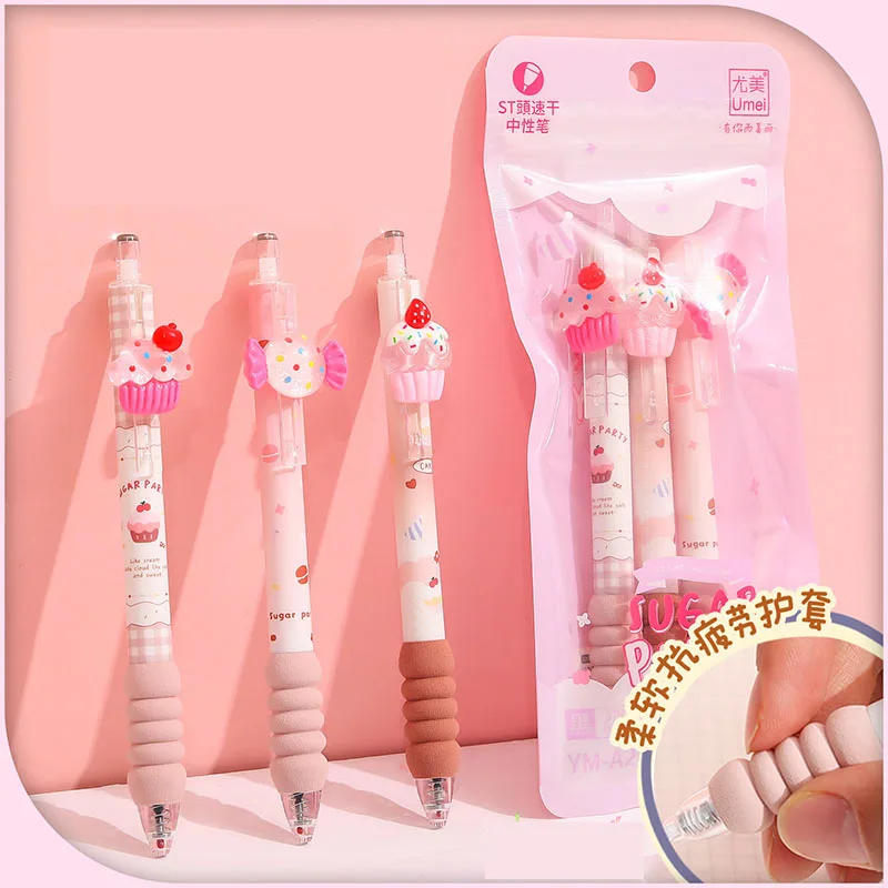 

30 шт./партия, гелевые ручки с черными чернилами, 0,5 мм