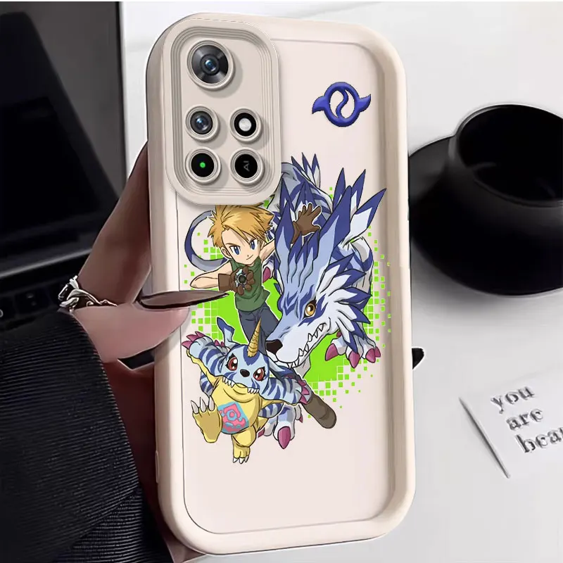 Матовый силиконовый чехол для телефона Xiaomi Redmi Note с аниме Monster Digimon Design защита от