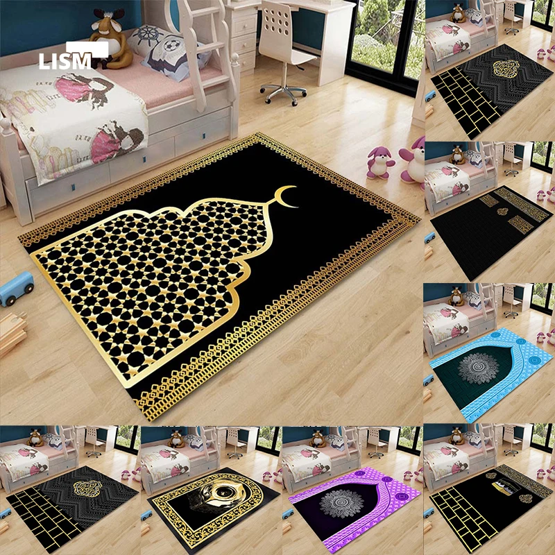 

Muslim Prayer Carpets Bathroom Rug Floor Mats Anti-slip Waterproof Kitchen Square Bedroom Living Room Flannel Modern Home Decor