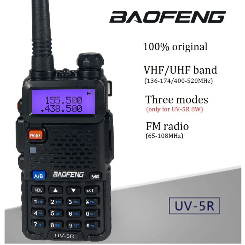 baofeng uv5r walkie talkie 10km real 8w two way radio uv 5r draagbare ham radio uv5r walkie talkie fm transceiver amateur radio free global shipping