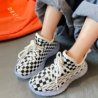 fashion plaid kids sport shoes boys running sneakers breathable soft sole children casual shoes lightweight girls tenis sneakers