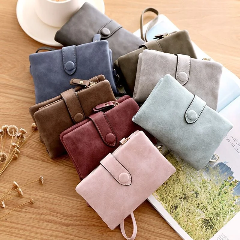 

Hand-carrying Wallet Women's Short Wallet Frosted PU Card Bag Girls' Coin Purse Fashionable Women's Multi-card Slot Clutch Bag