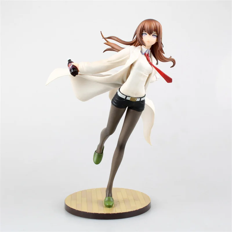 

Anime Steins Gate Makise Kurisu White Clothing PVC Action Figure Collectible Model Doll Toy 21cm