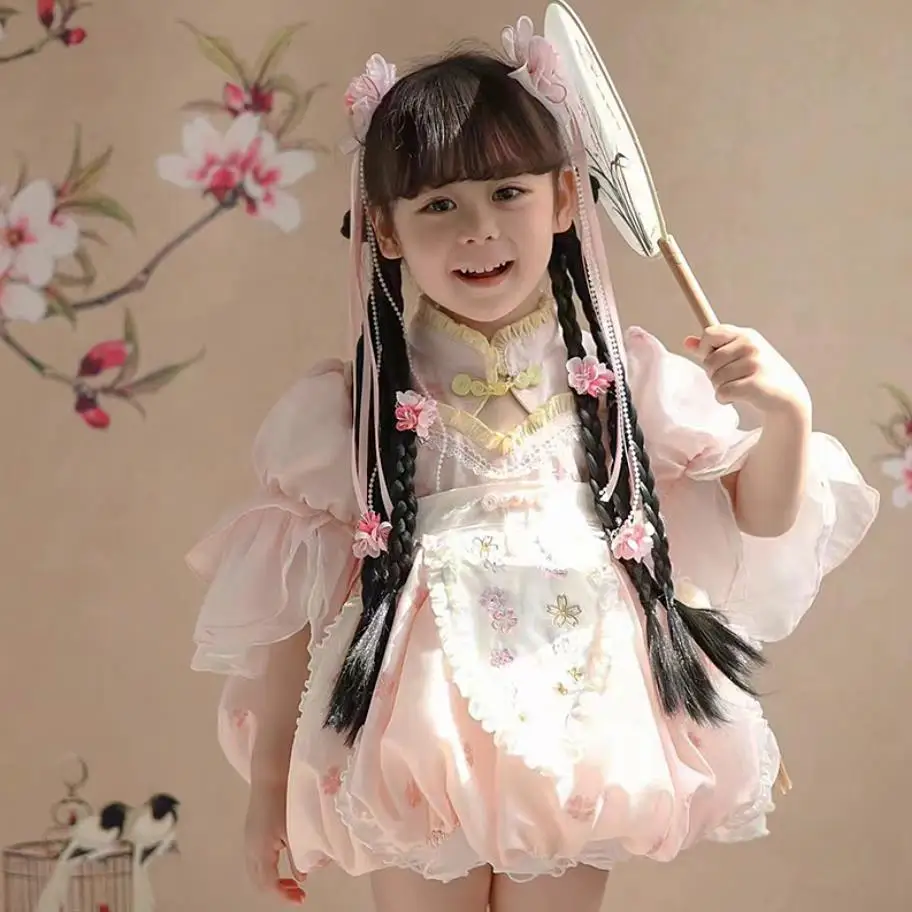 Spanish Loita Court Style Embroidery Princess Ball Gown Birthday Baptism Party Easter Eid Dresses For Girls Christmas A2102
