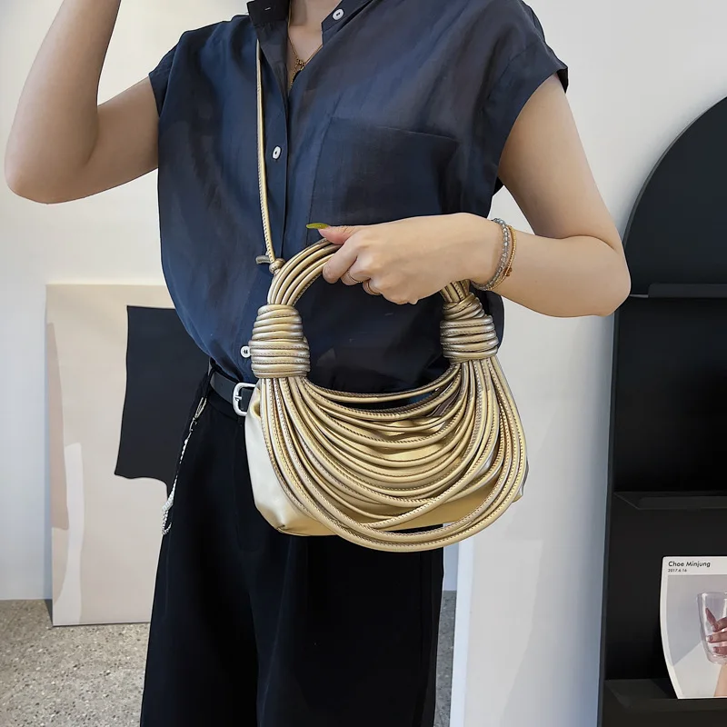 

Noodle Tote Bag for Women Pull bread knot bag 2022 New niche Shoulder Bag Fashion Purses Handbag Designer Crossbody Cute Satchel